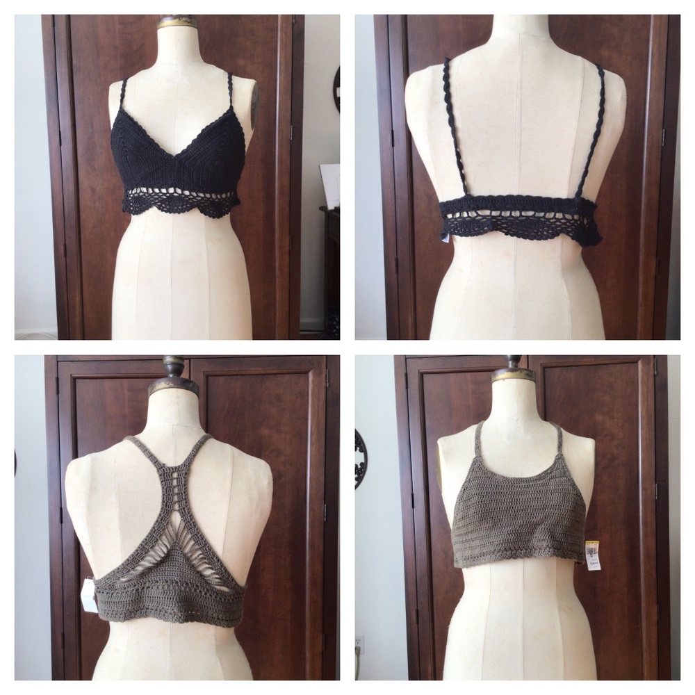 2-CROCHET  bralette tops
